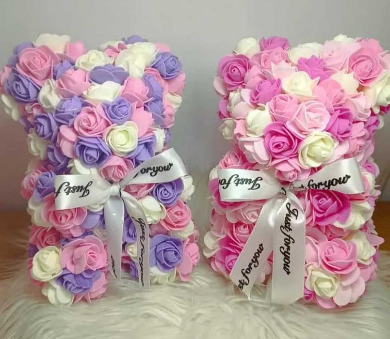 Мече от рози BG Rose Bear, 20см 25см 40 см с кутия