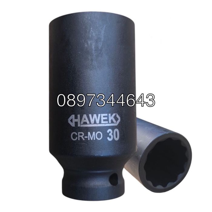 Ударни вложки 1/2″ удължени 6-стен 12-стенни (10-32 мм) 15 части HAWEK