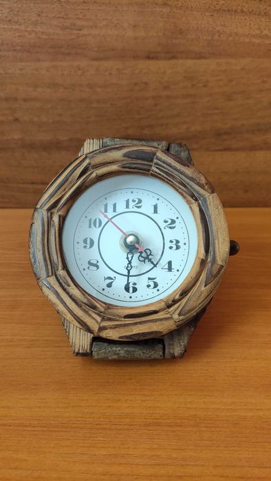 Стенен или настолен/2 в 1/ сгъваем часовник от дърво