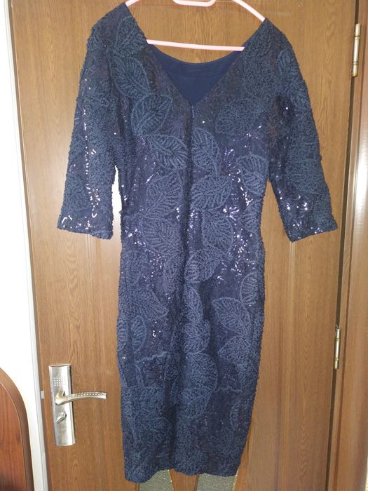 Официална рокля с пайети в тъмно син цвят от Junona