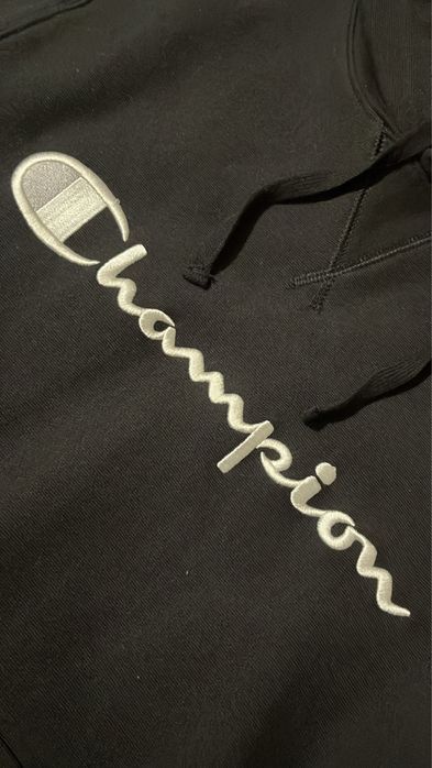 Черный худи Champion