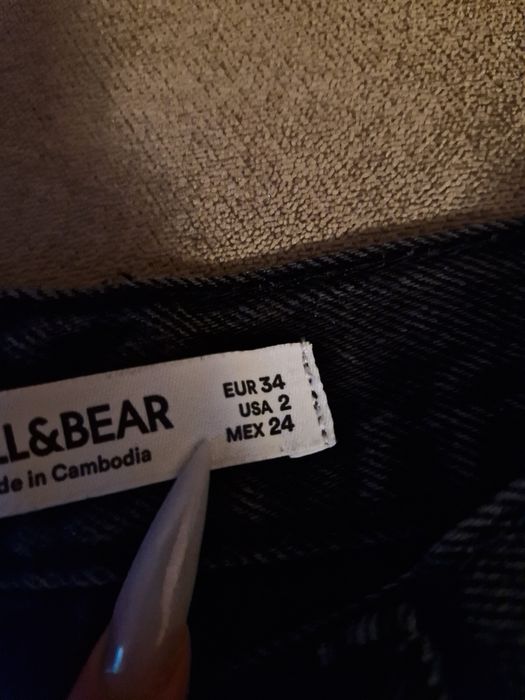 blugi drepți Pull&Bear rupți talie înaltă