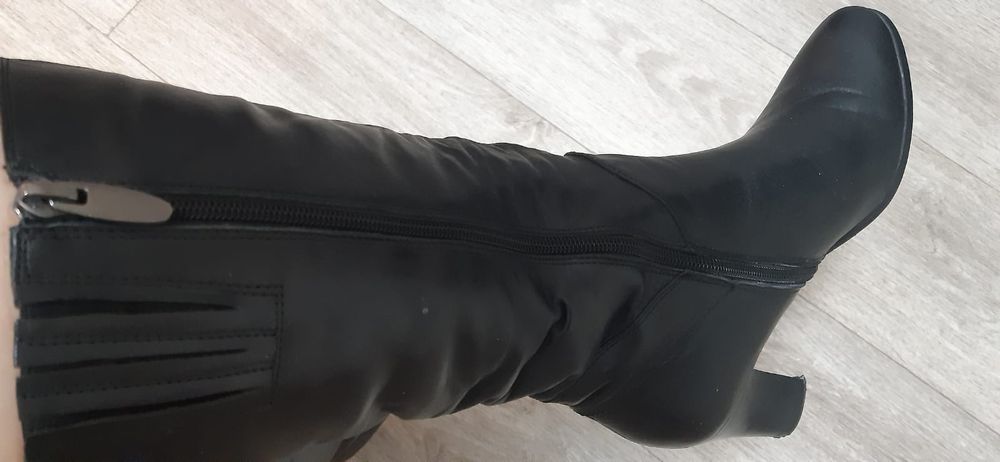 Кожанные Сапоги женские