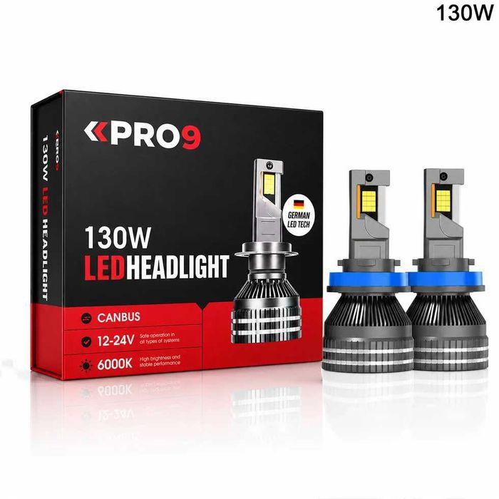 LED крушки H11 130W 6000K 18000lm 12-24V 2 ГОДИНИ ГАРАНЦИЯ