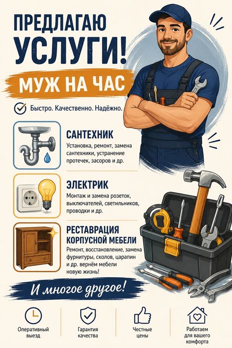Предлагаю услуги. Муж на час.
