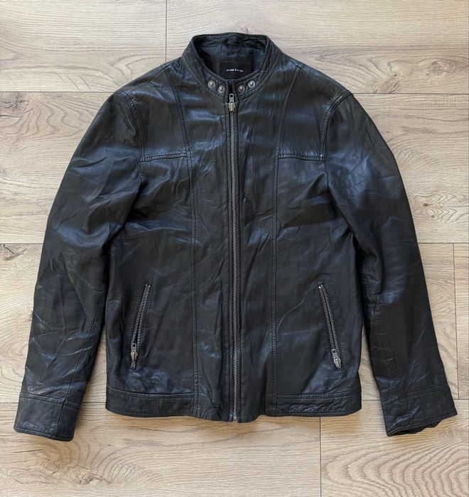 Geaca Piele Naturala SAMSOE & SAMSOE Krede Negru Barbati | Marime M