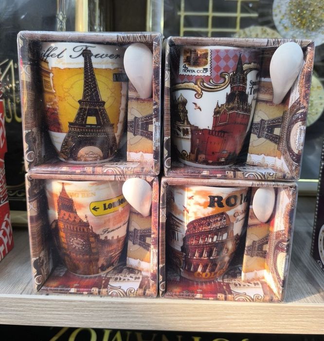 Кружки бокалы в подарочный упаковки