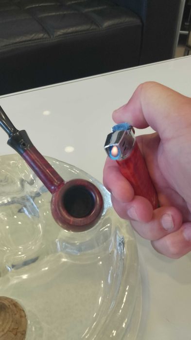 Scrumieră din sticla masiva, pt. pipe Georgshütte, Germania + CADOU