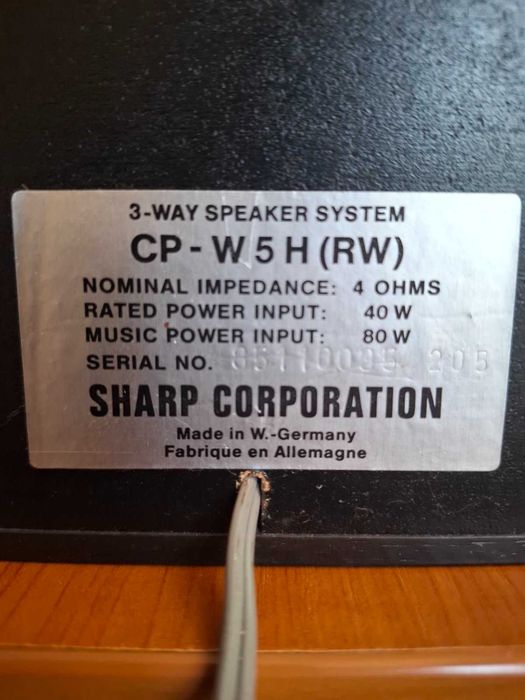 Тонколони Sharp CP - W 5 H (RW), 80 W