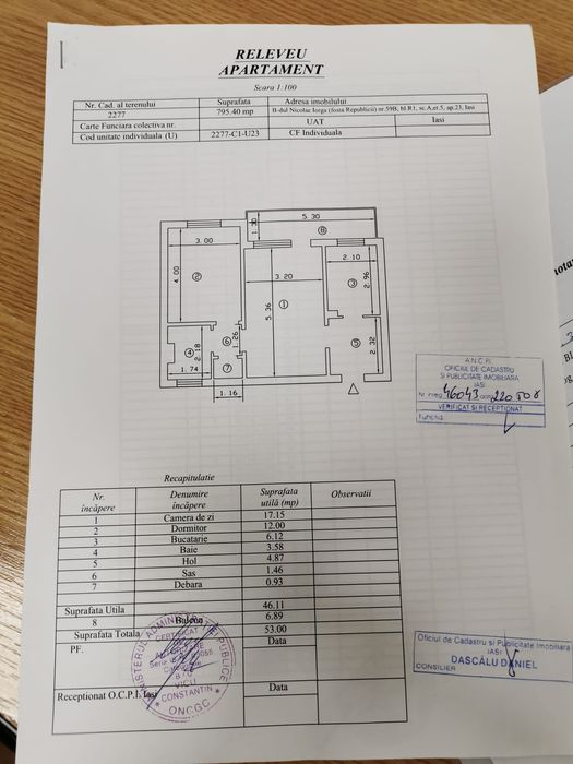Apartament 2 camere Piata Nicolina