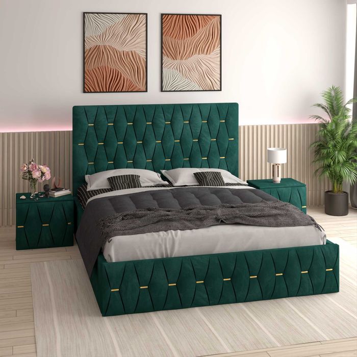 Pat tapitat Verona-Mobila Dormitor-Verificare Colet-Transport Gratuit