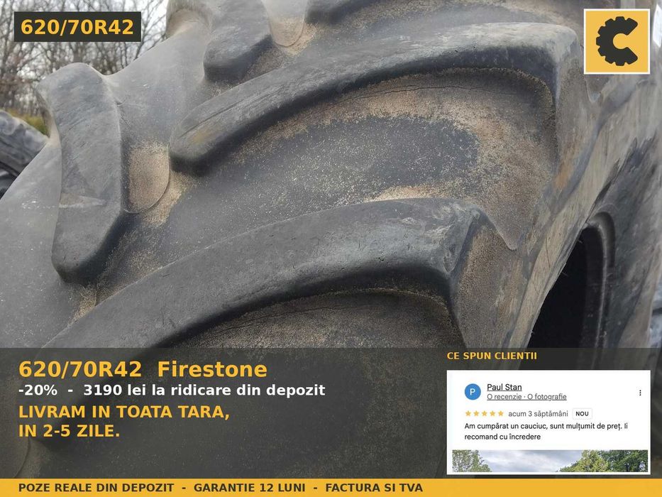 Cauciucuri 620/70R42 Firestone Anvelope Tractor SH REDUCERE Garantie