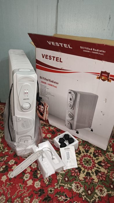 Новый масляный радиатор Vestel 15 секций с вентилятором