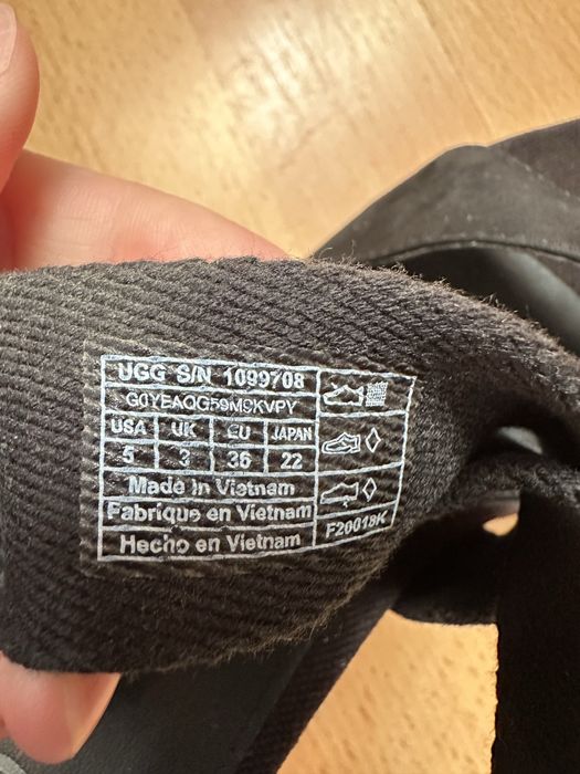 Ugg 36 р-р черни сандали на платформа/ еспадрили/ обувки