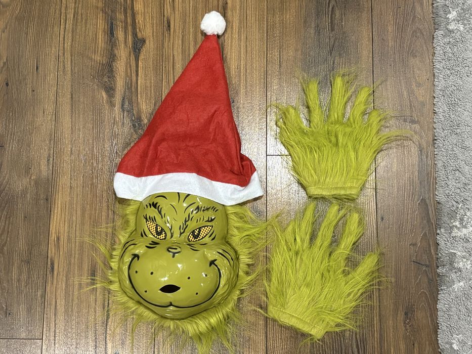 Карнавална маска и ръкавици на Гринч - The Grinch