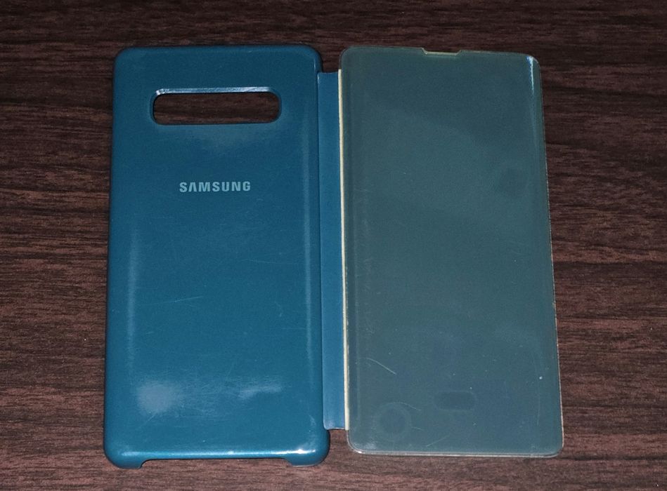 Husa SH flip smart activa originala Samsung Clear View Cover Galaxy S10+ S10 Plus G975 verde/green