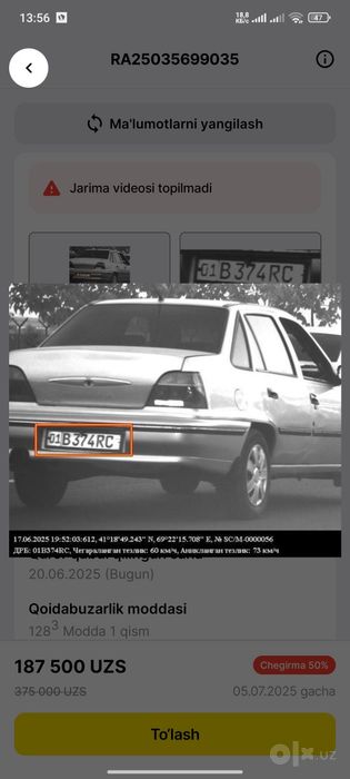 Neksiya 1 srochni sotiladi 2950$