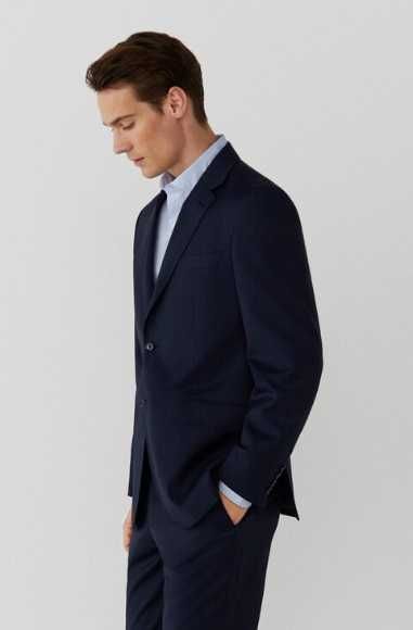 Sacou blazer slim 52 XL premium Vitale Barberis lana super 120's navy