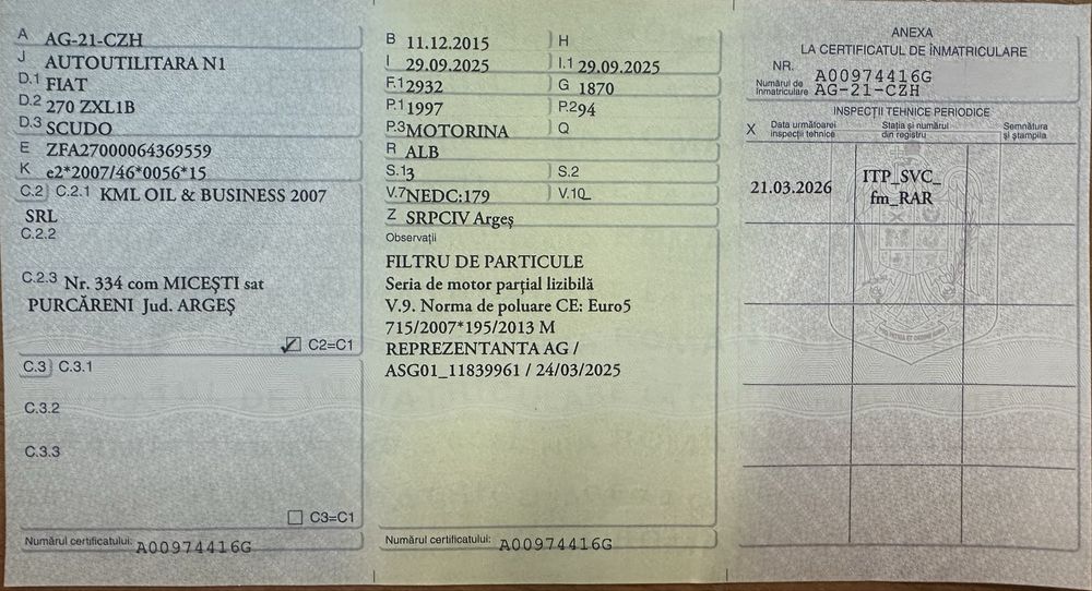 Camioneta Fiat Scudo, 2015, 2.0 diesel