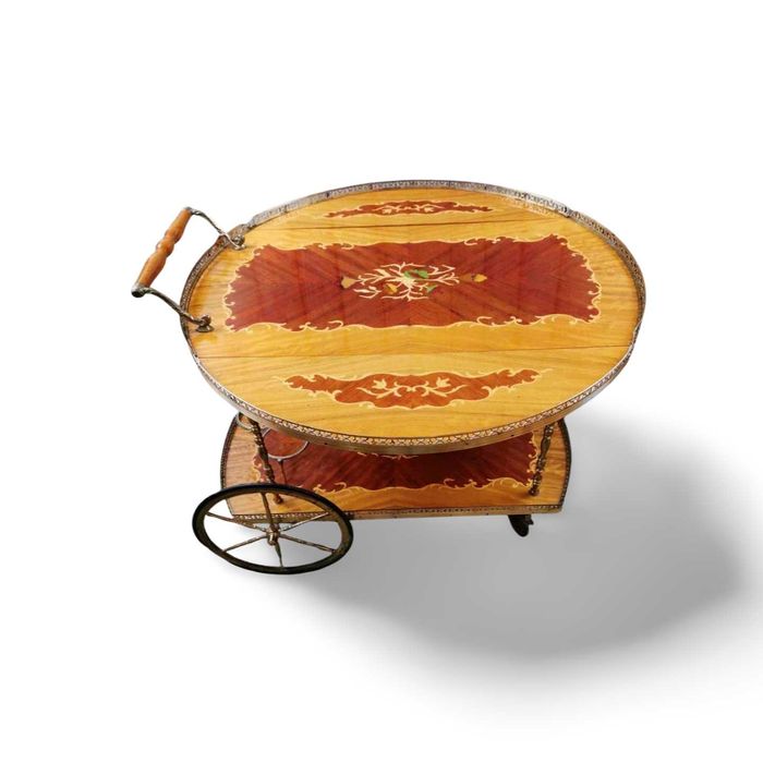 Старинна количка за сервиране с интарзия