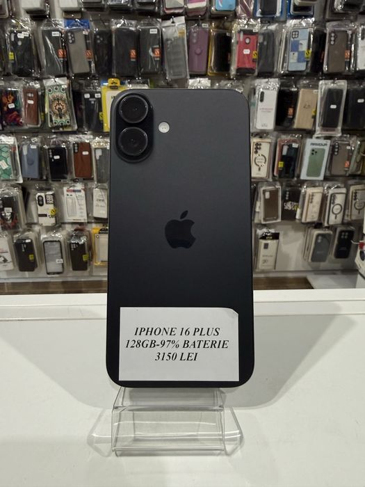 iSellStore Vâlcea: iPhone 16 Plus Black Titanium - 128GB - 97%baterie