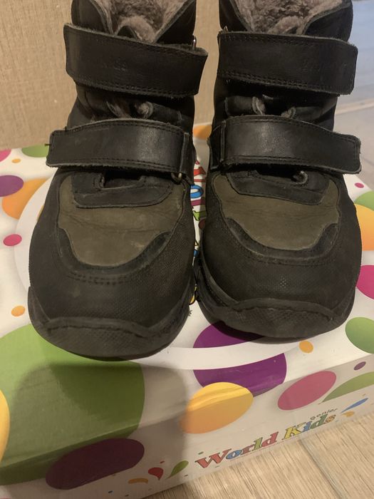 Зимние ботинки кожаные