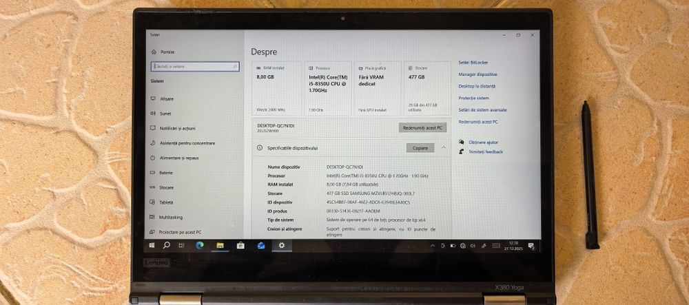 Lenovo ThinkPad Yoga X380 Touch 13.3"_i5 vPro 8350U_512GB SSD + SIM 4G