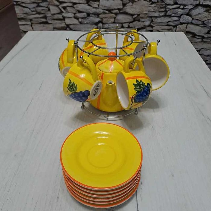 set cani cu farfurii model  struguri,pere nou