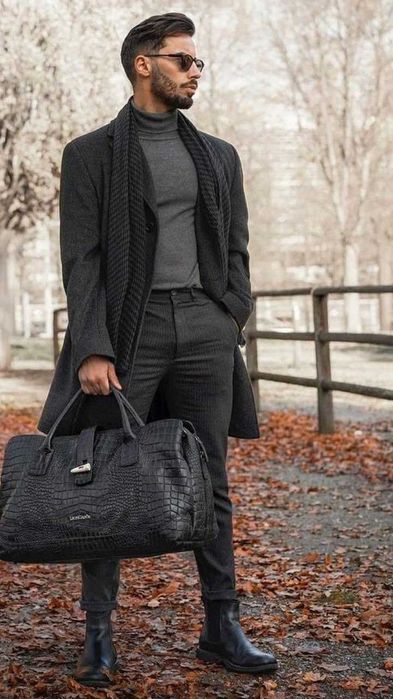 Palton slim 48 M premium Roy Robson lana moale gri inchis