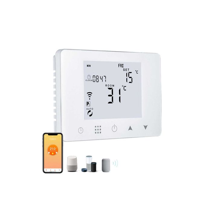 Termostat smart Wifi pentru centrala/boiler cu Alexa și Google, Funcție Programabilă Calitate inalta, Italia