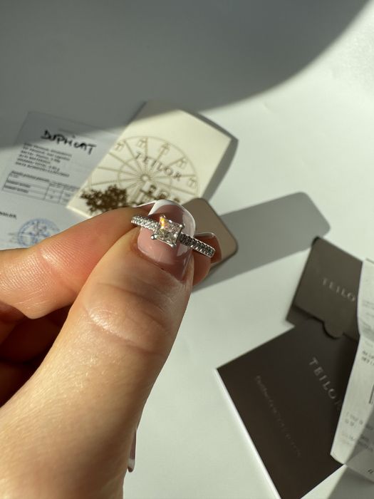 Inel Platina Diamante Teilor Nepurtat cu bon si certificat