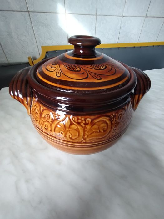 Vas lut emailat cu capac etanș nou