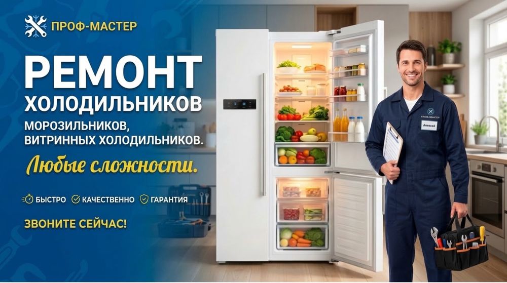 Ремонт холодильников, заправка фреоном, морозильник