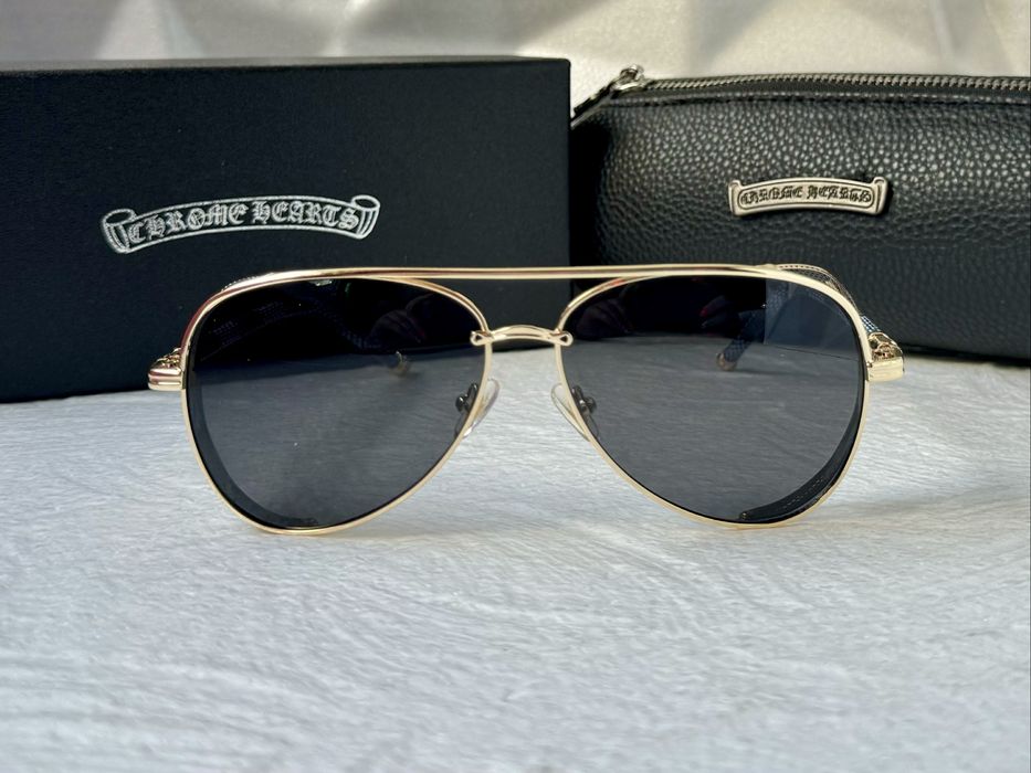 Мъжки слънчеви очила с капаци отстрани 2 цвята chrome hearts