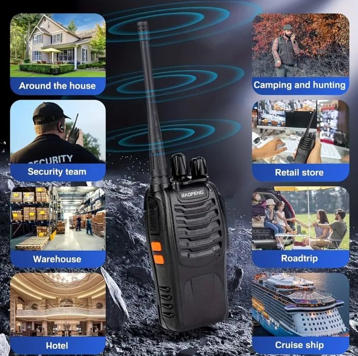 Set 2 Statii Emisie Recepție Walkie Talkie 4-5km Semnal 16 Canale