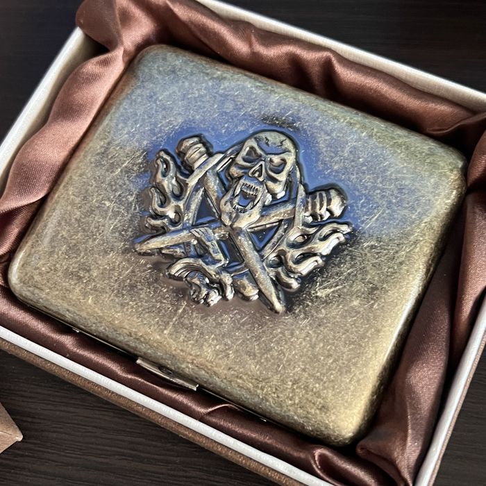 винтидж ретро табакера за цигари 85mm King Sizeх неръждаема стомана