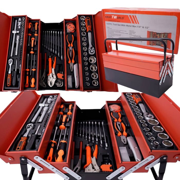 85 Части Немски Куфар с Инструменти KraftWorld 85 части