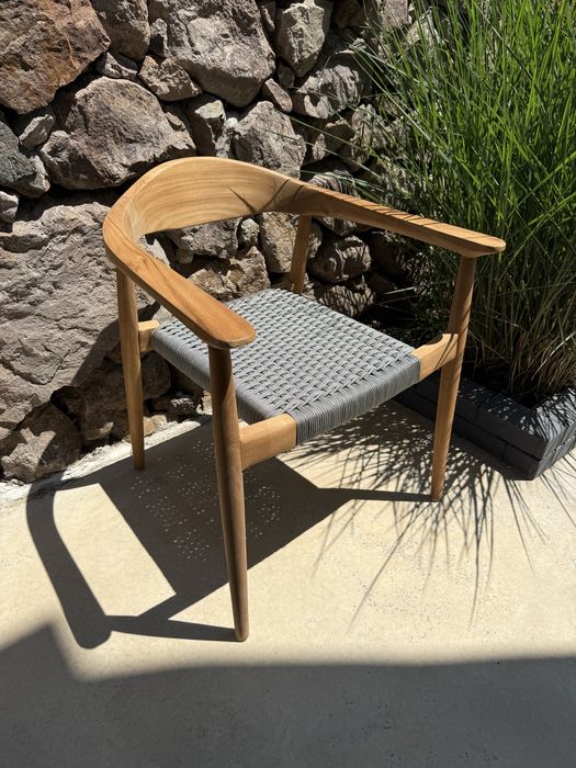 Стол / Кресло / Тиково дърво с въже