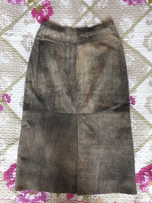 Fusta piele naturala midi