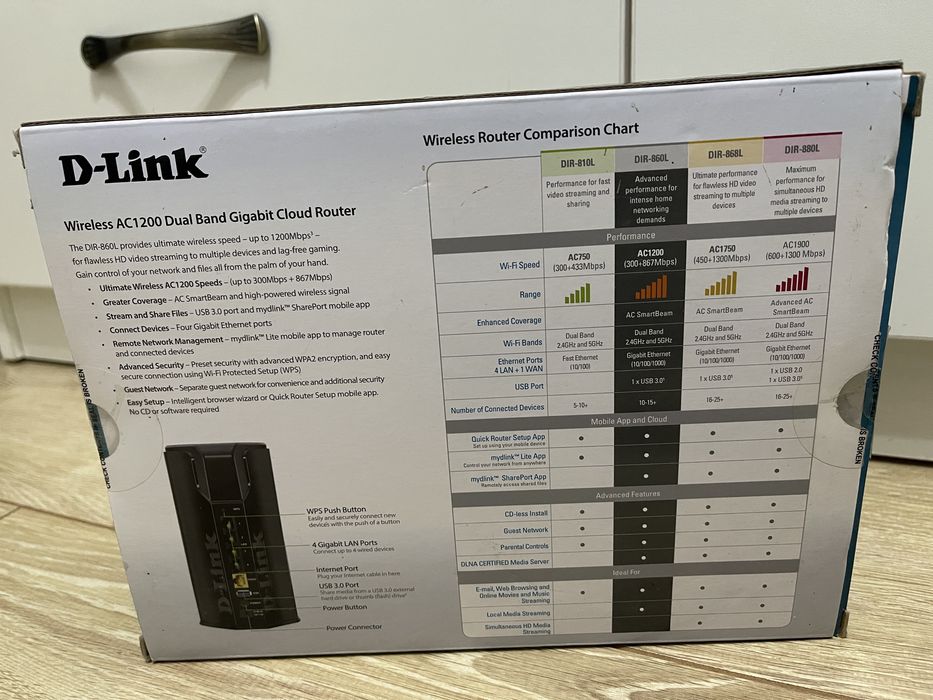 Router D-Link DIR-860L Wireless AC1200 4x Gigabit LAN, USB 3.0