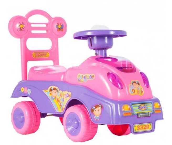 Детска проходилка кола за момиче с музика и отделение за съхранение