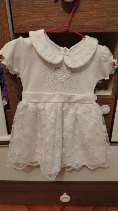 Бяла рокля 12-18 мес.