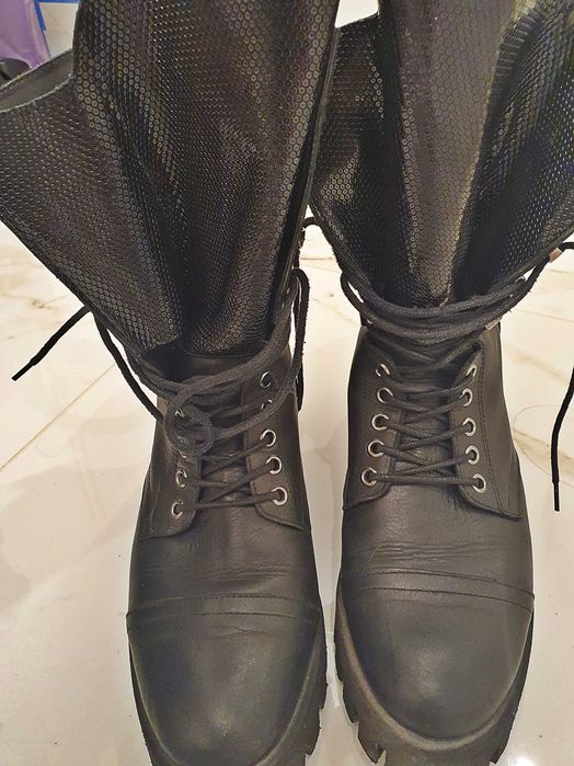 Черни боти Bianki естествена кожа