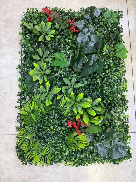 Фитостена 60×40см – Искусственные Цветы для Декора Стен
