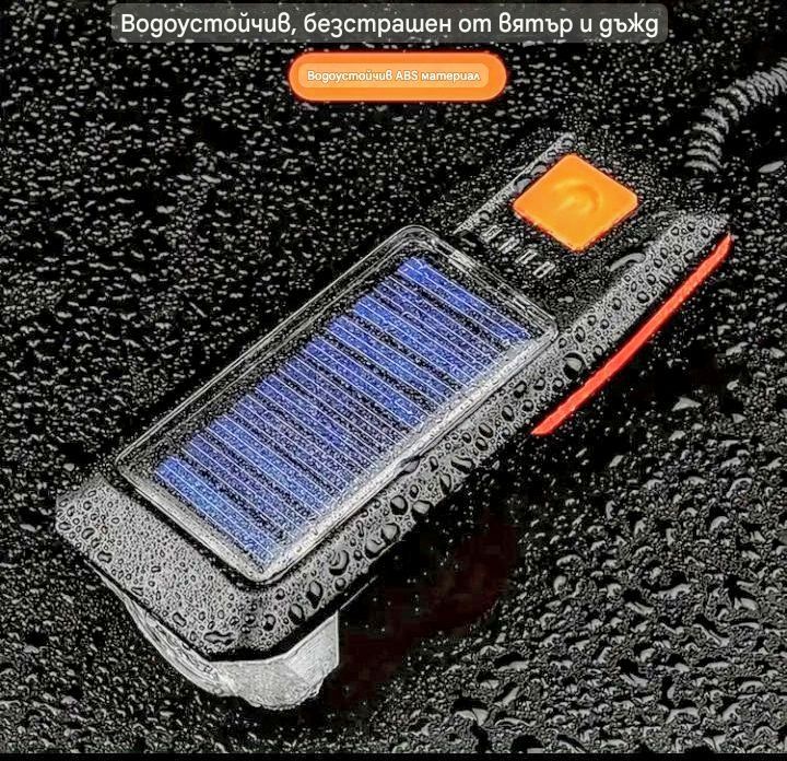 Фар ,клаксон за велосипед, скутер с вградени соларни панели за зарежда