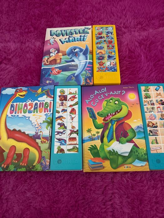 Set 3 Cărți Interactive cu Sunete pentru Copii – Editura Dorința (Stare Excelentă)
