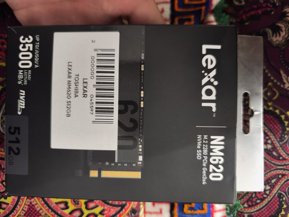 Lexar NM620 512GB NVMe M.2 SSD (Yangi)