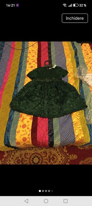 Rochie dantela verde 18-24 luni
