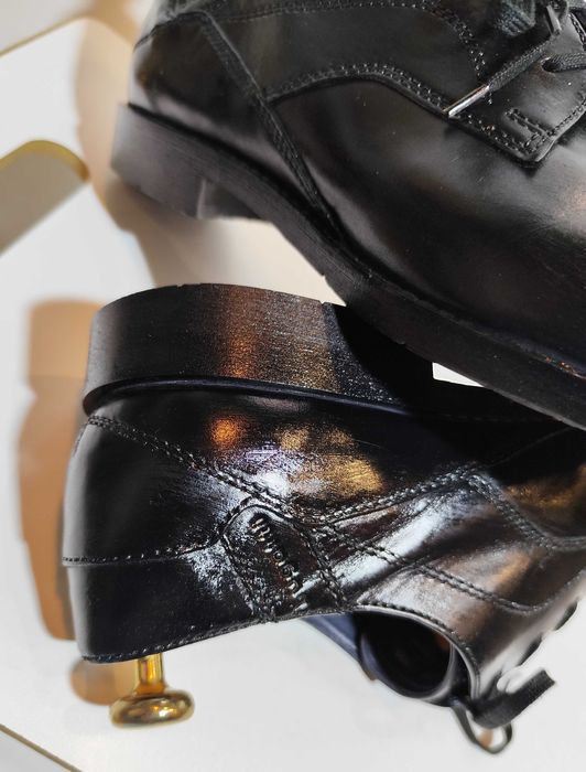 Pantofi derby 44.5 45 plain toe Bugatti piele naturala moale