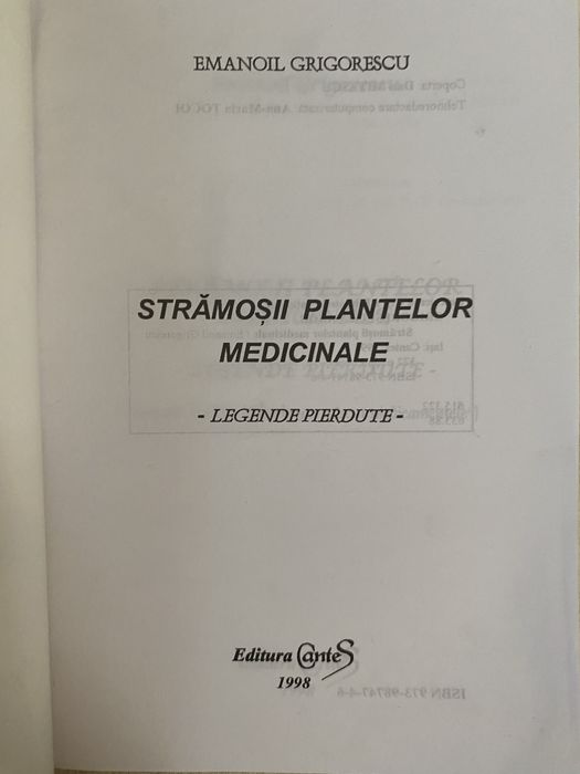 Stramosii Plantelor Medicinale - Emanoil Grigorescu
